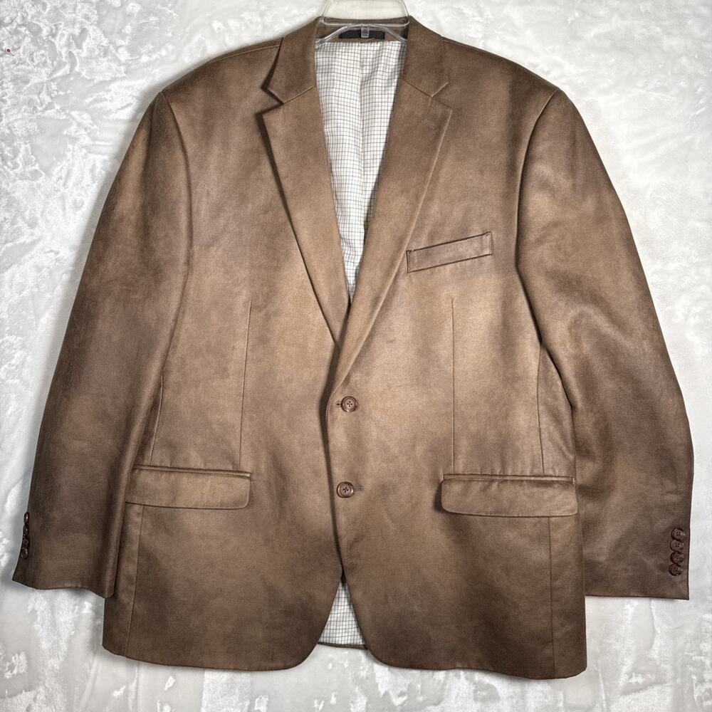 46R Lauren Ralph Lauren Men's Brown Faux Suede Blazer Sport Coat Jacket READ